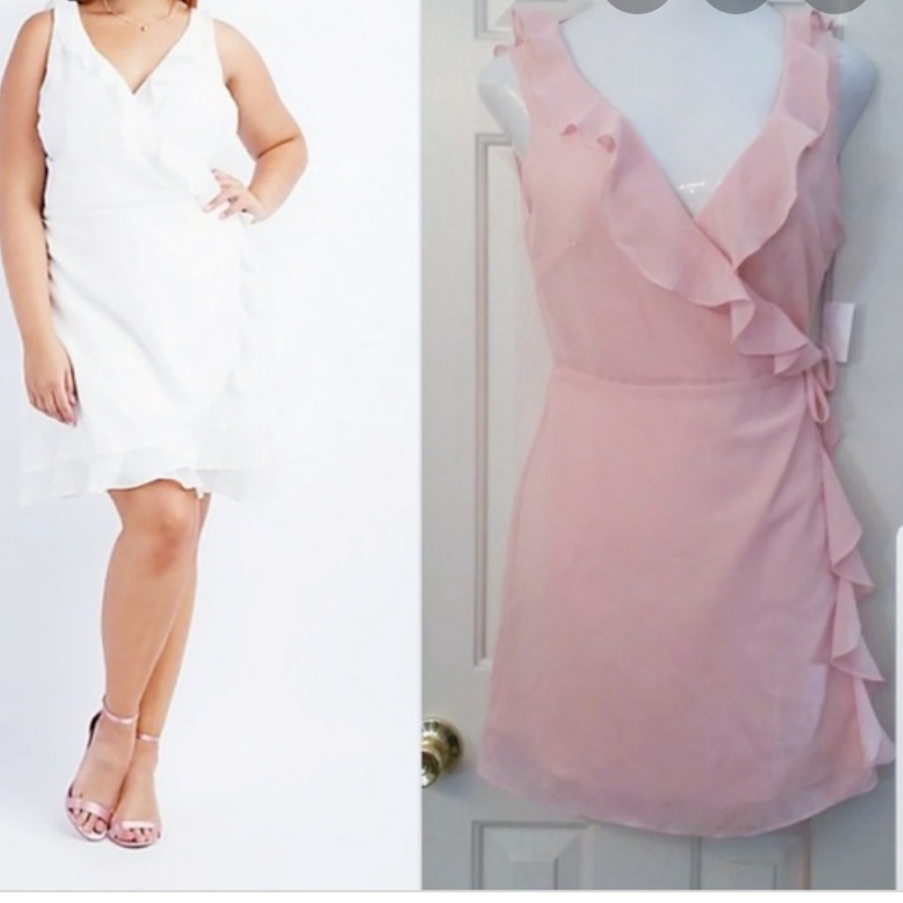 Blush Ruffle Wrap Dress